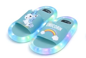  Świecące klapki 3D UNISEX dziecięce LED Unicorn różowe kapcie z jednorożcem