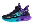 Buty sportowe dziecięce z amortyzacją czarno-fioletowe sneakersy dla dzieci z motywem smoka