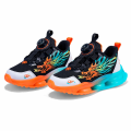 Buty sportowe dziecięce z amortyzacją pomarańczowo-niebieskie sneakersy dla dzieci z motywem smoka