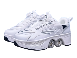 Butorolki dziecięce 2w1 wrotki dla dzieci UNISEX Białe buty na kółkach