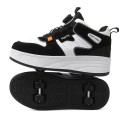 Butorolki dziecięce i młodzieżowe UNISEX sportowe buty z rolkami czarno-białe PANDA