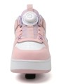 Butorolki dziecięce i młodzieżowe sportowe sneakersy buty z rolkami biało-różowe