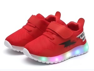  Buty sportowe dziecięce LED czerwone UNISEX sneakersy świecące z zapięciem na rzep