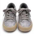 Sneakersy dziecięce buty dla dziewczynki srebrne trampki brokatowe