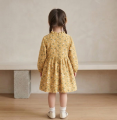 Sukienka dziewczęca musztardowa w kwiaty dziecięca z długim rękawem roz.90-150