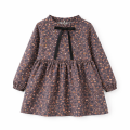 Sukienka dziewczęca grafitowa w kwiaty dziecięca z długim rękawem roz.90-150