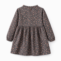 Sukienka dziewczęca grafitowa w kwiaty dziecięca z długim rękawem roz.90-150