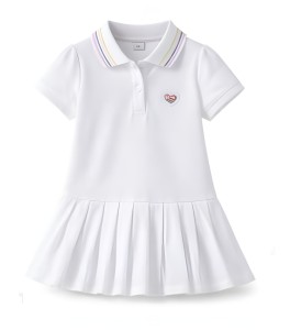 Sukienka dziewczęca biała z kołnierzykiem elegancka sukienka dziecięca