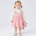 Sukienka dziewczęca z bluzką dla dzieci – elegancki komplet różowy z falbaną