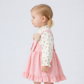 Sukienka dziewczęca z bluzką dla dzieci – elegancki komplet różowy z falbaną