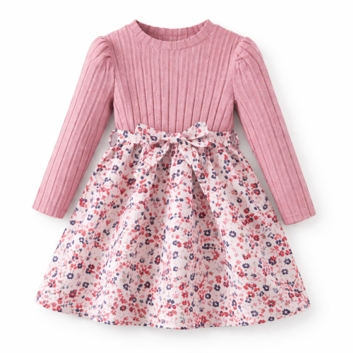 Sukienka dziewczęca z sweterkiem i wzorzystym dołem – elegancka i wygodna