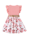 Sukienka dziewczęca dla dzieci z kwiatowym wzorem i paskiem – elegancja i wygoda na co dzień