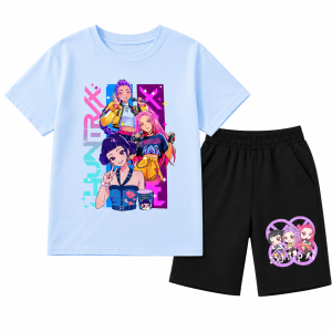 K-Pop Demon Hunters komplet dziecięcy dla dziewczynki T-shirt + spodenki