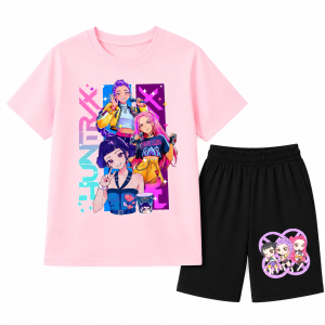 K-Pop Demon Hunters komplet dziecięcy dla dziewczynki T-shirt + spodenki