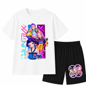 K-Pop Demon Hunters komplet dziecięcy dla dziewczynki T-shirt + spodenki