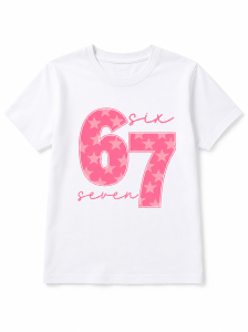 T-Shirt dziecięcy koszulka 3D dla dzieci z motywem 67 SIX SEVEN