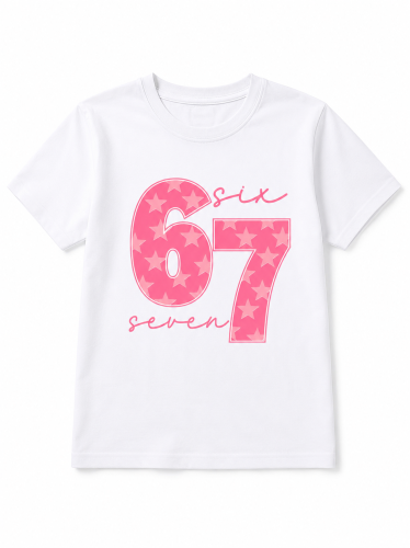 T-Shirt dziecięcy koszulka 3D dla dzieci z motywem 67 SIX SEVEN