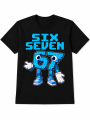 T-Shirt dziecięcy koszulka 3D dla dzieci z motywem 67 SIX SEVEN