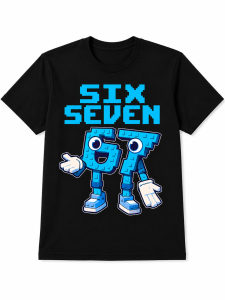 T-Shirt dziecięcy koszulka 3D dla dzieci z motywem 67 SIX SEVEN