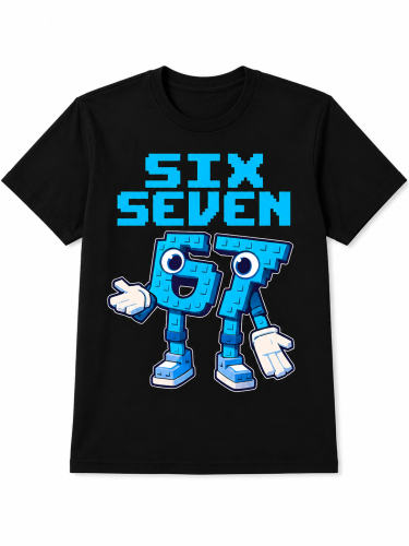 T-Shirt dziecięcy koszulka 3D dla dzieci z motywem 67 SIX SEVEN
