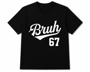 T-Shirt dziecięcy koszulka 3D dla dzieci z motywem BRUH 67 SIX SEVEN