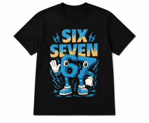 T-Shirt dziecięcy koszulka 3D dla dzieci z motywem 67 SIX SEVEN