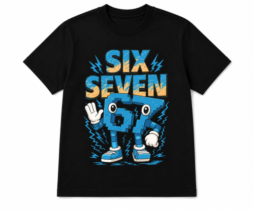 T-Shirt dziecięcy koszulka 3D dla dzieci z motywem 67 SIX SEVEN