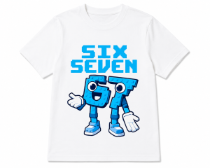 T-Shirt dziecięcy koszulka 3D dla dzieci z motywem 67 SIX SEVEN