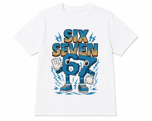 T-Shirt dziecięcy koszulka 3D dla dzieci z motywem 67 SIX SEVEN