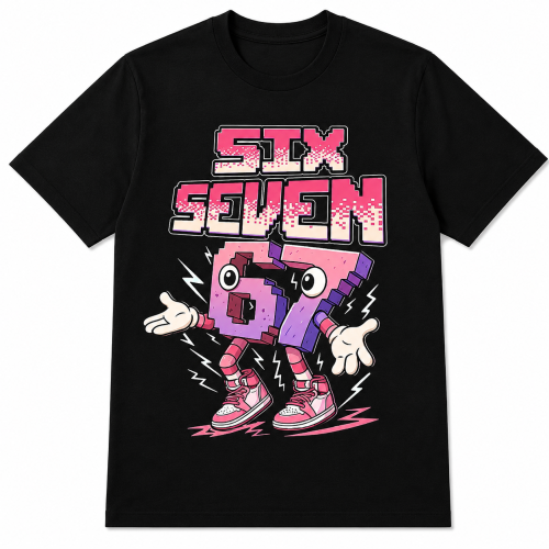 T-Shirt dziecięcy koszulka 3D dla dzieci UNISEX 67 z motywem SIX SEVEN