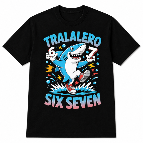 T-Shirt dziecięcy koszulka 3D dla dzieci UNISEX 67 z motywem Tralalero SIX SEVEN