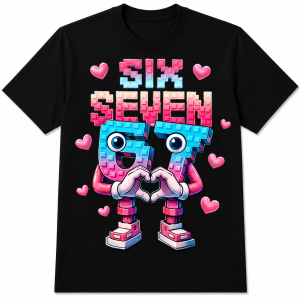 T-Shirt dziecięcy koszulka 3D dla dzieci UNISEX 67 z motywem Love SIX SEVEN