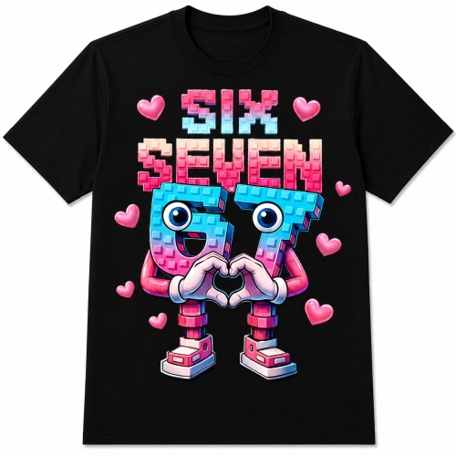 T-Shirt dziecięcy koszulka 3D dla dzieci UNISEX 67 z motywem Love SIX SEVEN