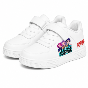 Dziecięce Sneakersy K-Pop Demon Hunters Białe Buty Sportowe dla dzieci na Rzep