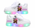 Świecące Buty LED dla Dzieci K-POP Demon Hunters Białe Sneakersy z Kolorowym Podświetleniem