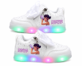 Świecące Buty LED dla Dzieci K-POP Demon Hunters Białe Sneakersy z Kolorowym Podświetleniem