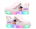 Świecące Buty LED Dziewczęce K-POP Demon Hunters Sneakersy z Kokardą i Zamkiem