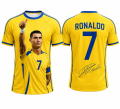 Koszulka sportowa 3D UNISEX żółty T-Shirt piłkarski CRISTIANO RONALDO CR7