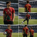 Koszulka sportowa 3D UNISEX czerwony T-Shirt piłkarski CRISTIANO RONALDO CR7