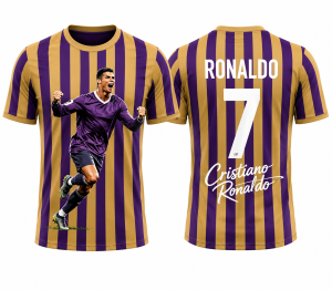 Koszulka sportowa 3D UNISEX T-Shirt piłkarski Pasiak CRISTIANO RONALDO CR7