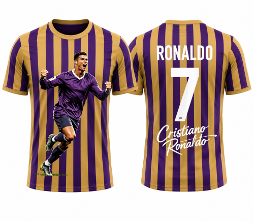 Koszulka sportowa 3D UNISEX T-Shirt piłkarski Pasiak CRISTIANO RONALDO CR7