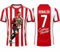 Koszulka sportowa 3D UNISEX T-Shirt piłkarski Pasiak CRISTIANO RONALDO CR7