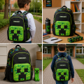 Plecak Szkolny dla Dzieci MINECRAFT dla Chłopca Tornister Młodzieżowy Creeper Duży Pojemny