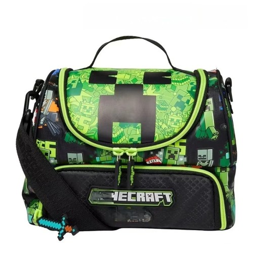 Torba Śniadaniowa Termiczna MINECRAFT Creeper Lunchbox na Ramię dla Dzieci