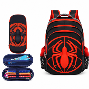 Plecak Szkolny dla dzieci MARVEL Spider-Man dla Chłopca Duży Tornister Czarno Czerwony + Piórnik