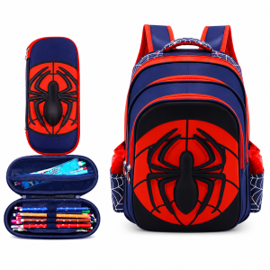 Plecak Szkolny dla dzieci MARVEL Spider-Man dla Chłopca Duży Tornister Granatowo Czerwony + Piórnik