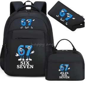Plecak Szkolny Dla Dzieci Tornister Zestaw 3w1 Six Seven Cyfry 67