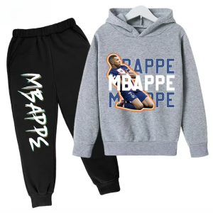 Komplet Dresowy Mbappe dla Dziecka Komplet Sportowy Bluza z Kapturem Spodnie Piłkarskie
