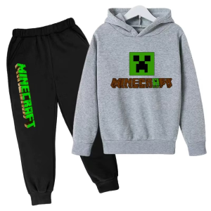 Dres Dziecięcy Minecraft Bluza z Kapturem Spodnie Komplet 100–160