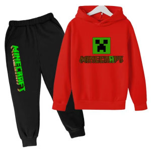 Dres Dziecięcy Minecraft Bluza z Kapturem Spodnie Komplet 100–160